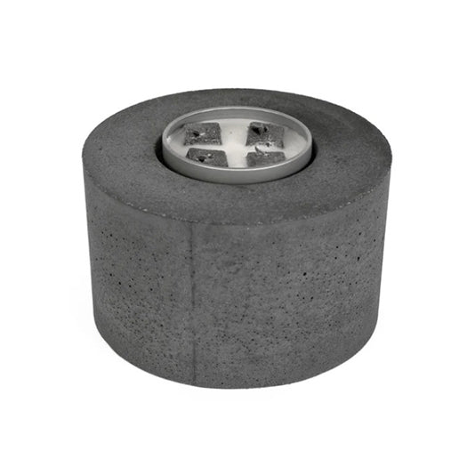 Cylinder concrete holder with unlit bonfire insert