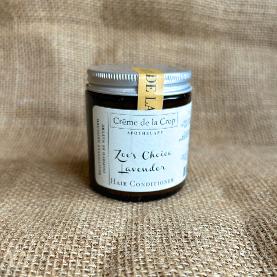 Zoe’s Choice Lavender Hair Conditioner in its labeled container