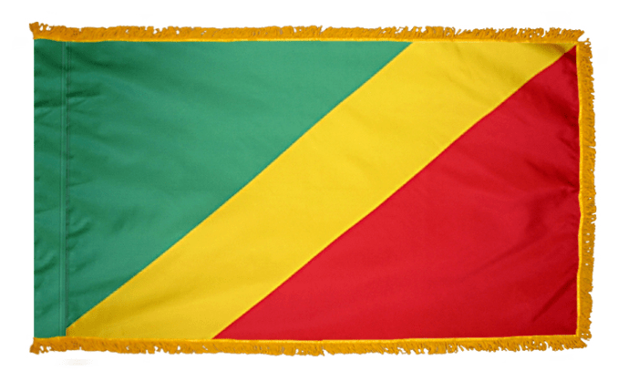 Congo-Brazzaville nylon flag product image with green yellow red diagonal design