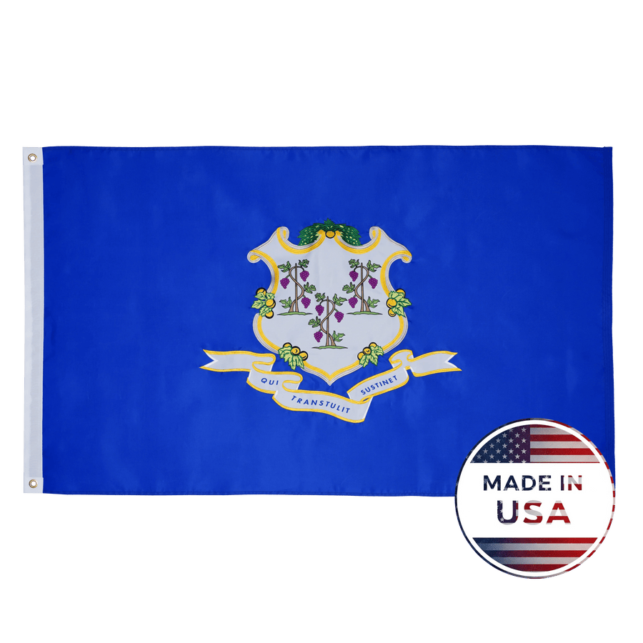 Connecticut 3x5 state flag made in USA with embroidered details
