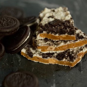 Cookies & Cream Chocolate Toffee — product and serving view