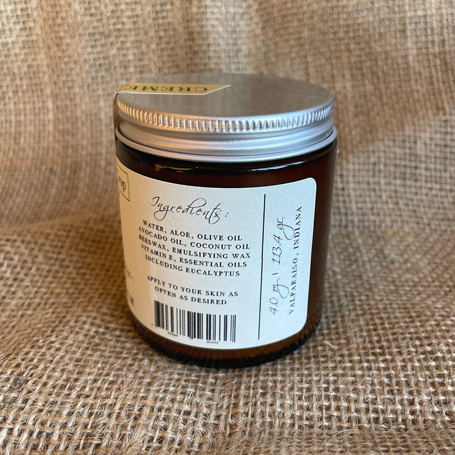 Nourish Moisturizing Cream - Frankincense & Lemongrass showing the ingredient or directions label