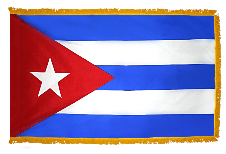 Cuba nylon flag product image with five stripes red triangle and white star
