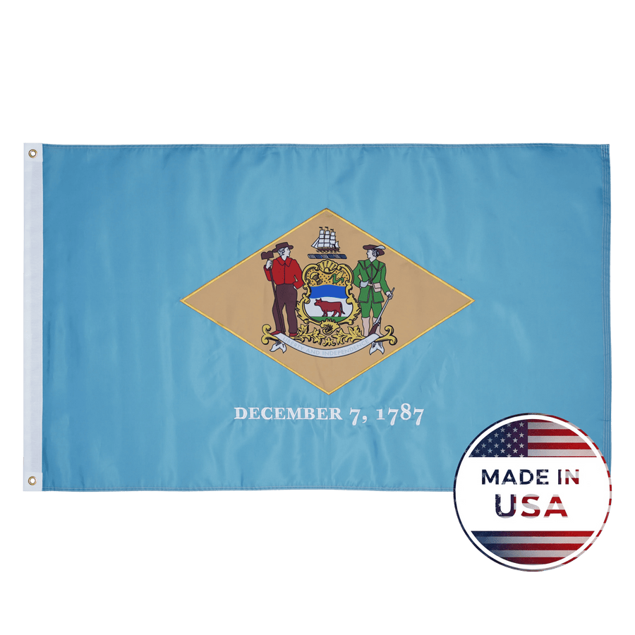 Delaware 3x5 state flag made in USA with embroidered details