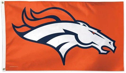 Denver Broncos 3x5 striped NFL flag with team logo