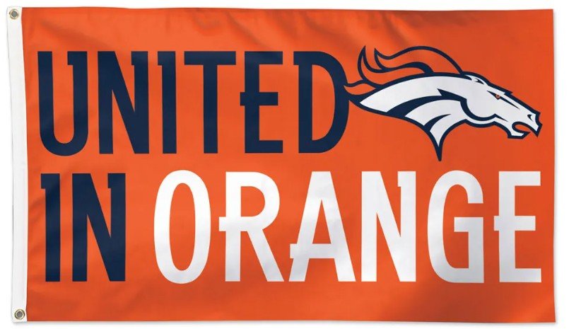 Denver Broncos 3x5 white flag with team logo