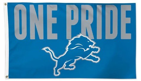 Detroit Lions One Pride 3x5 NFL flag with team logo