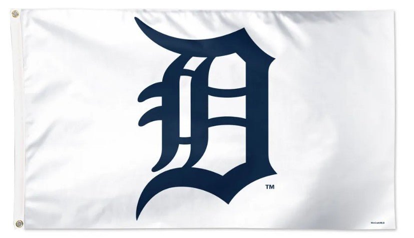 Detroit Tigers 3x5 white MLB flag with Old English D