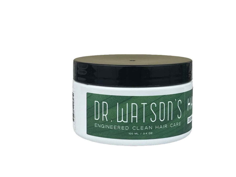 Side view of Dr. Watson's hair cream jar