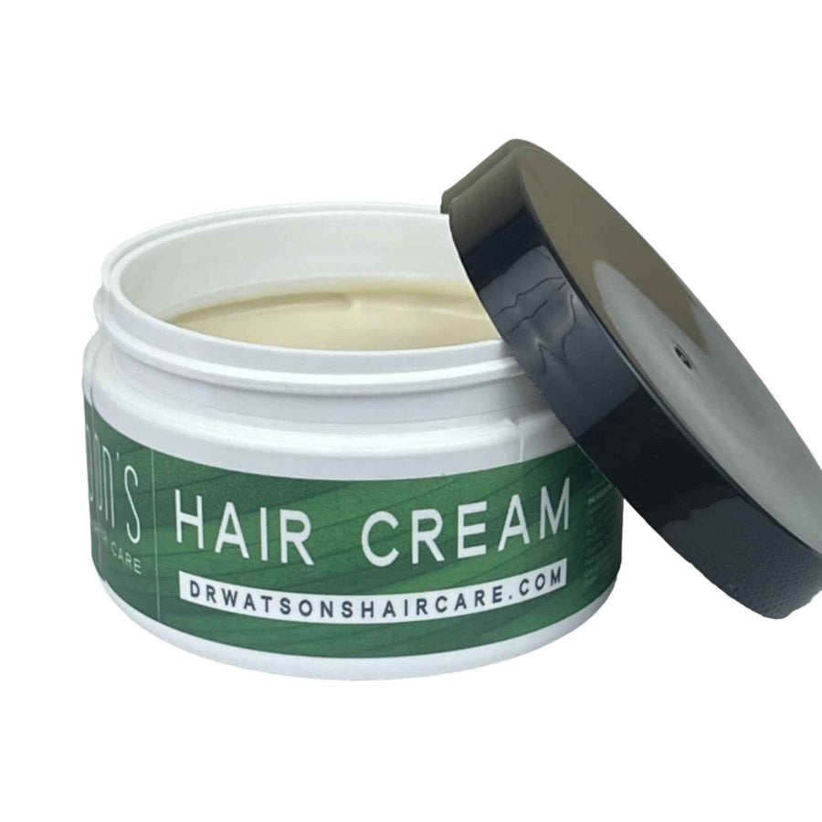 Open Dr. Watson's hair cream jar with black lid