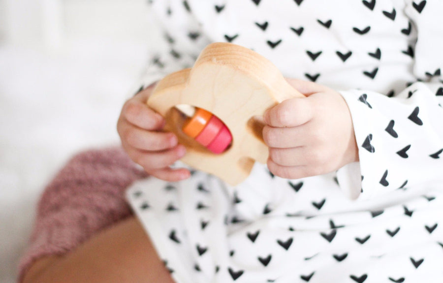 Elephant Wooden Baby Rattle: Maple Wood
