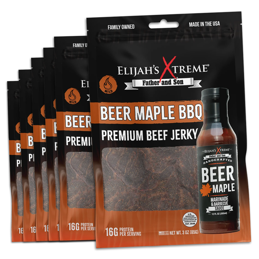 Beer Maple BBQ Beef Jerky - 6 bags (1lb) — product image