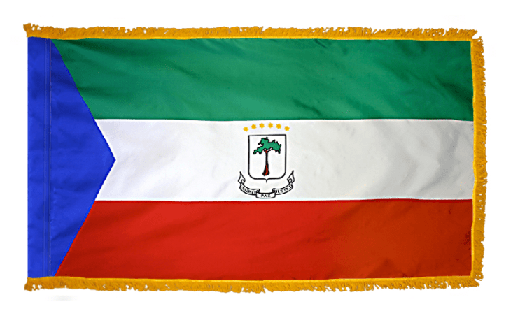 Equatorial Guinea nylon flag product image with blue hoist triangle and central coat of arms