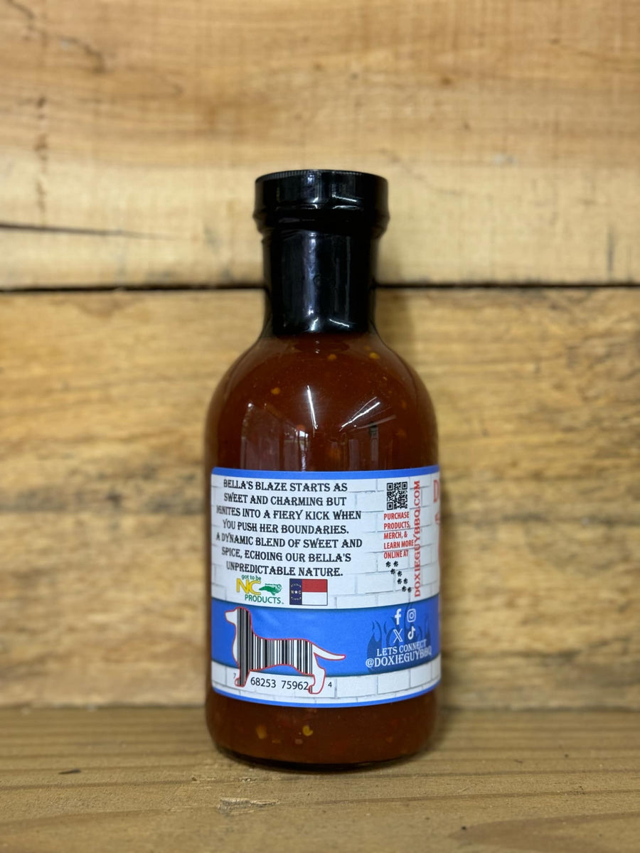Bella’s Blaze – Sweet & Spicy Finishing BBQ Sauce (12 oz) — product image