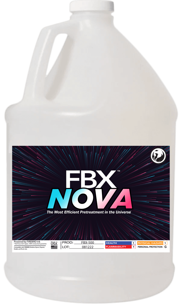 FBX-NOVA universal DTG pretreatment in a 1-gallon jug