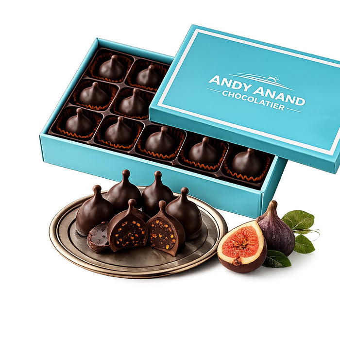 Vegan Belgian Dark Chocolate Figs - 24 Pc Gift Box