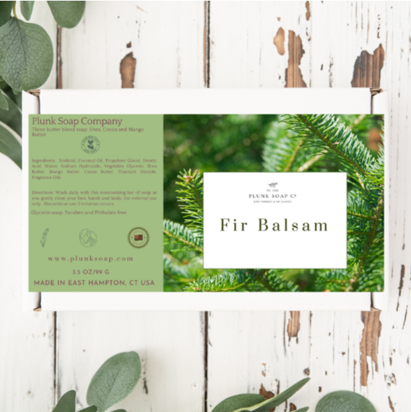 Fir Balsam Scented Artisian Stress Relief Three Butter Handcrafted Scented Bar of Soap
