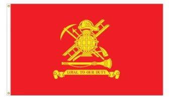 Red and gold firefighter service flag made in USA from 200-denier nylon