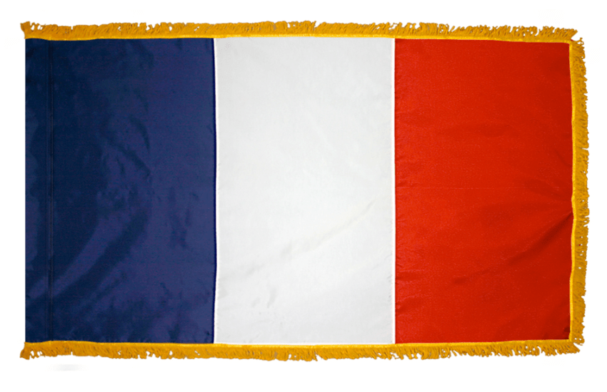 French Tricolour nylon flag product image with blue white and red vertical bands