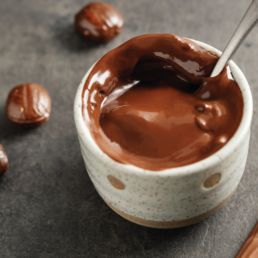Chocolate spread pictured as flavor inspiration for Cold Brew Fudge coffee