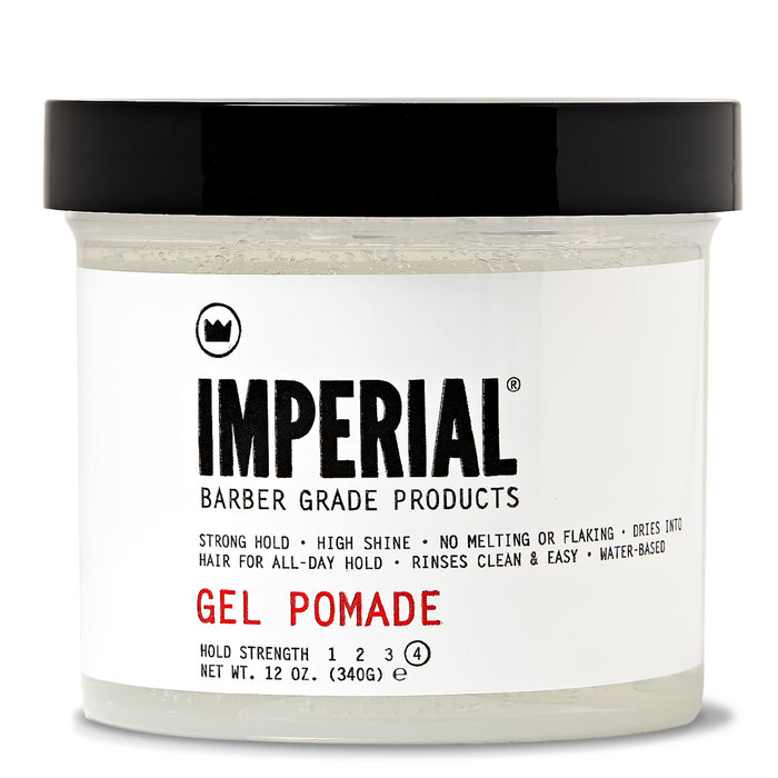 Gel Pomade — 12 oz gel-pomade jar, front label