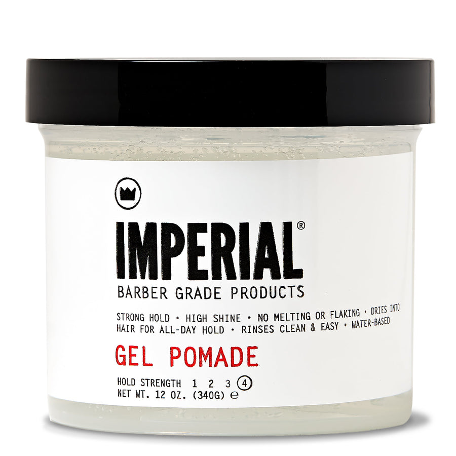 Gel Pomade — 12 oz gel-pomade jar, front label