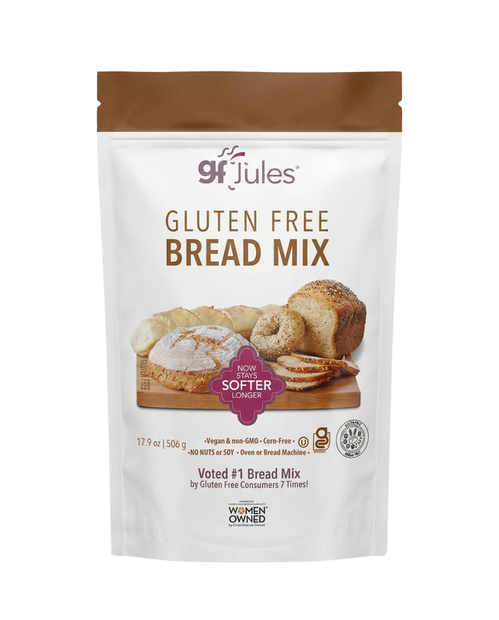 gfJules gluten-free bread mix pouch, front label