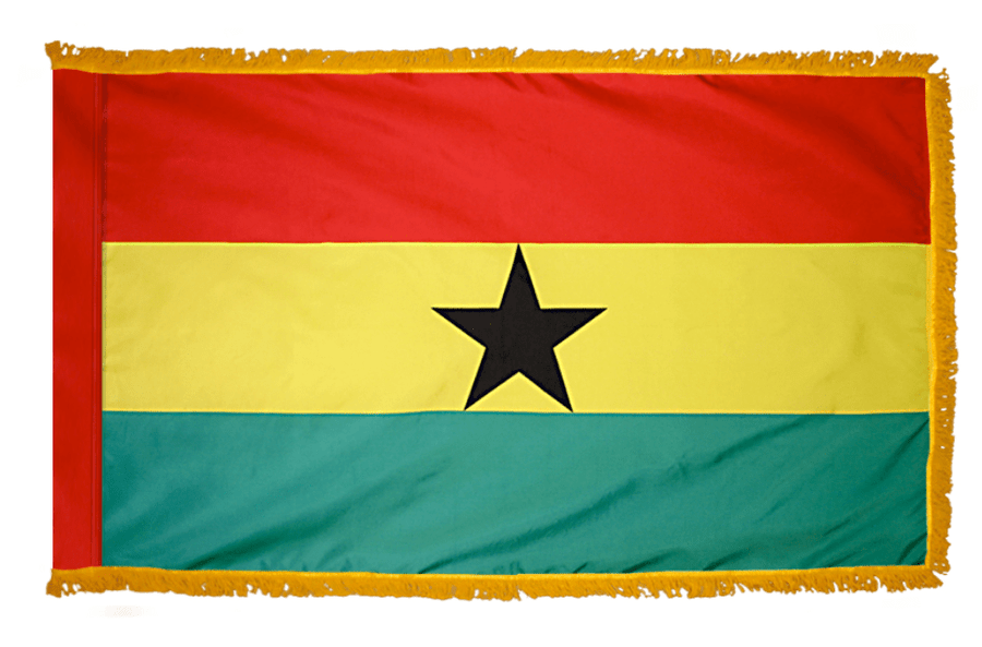 Ghana nylon flag product image with Pan-African tricolor and Black Star