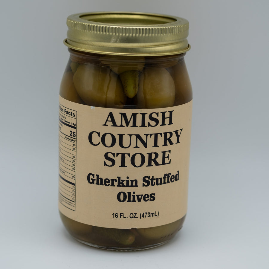 Gherkin Stuffed Olives | Briny Snack Board Favorite | 16 oz – product listing image 2