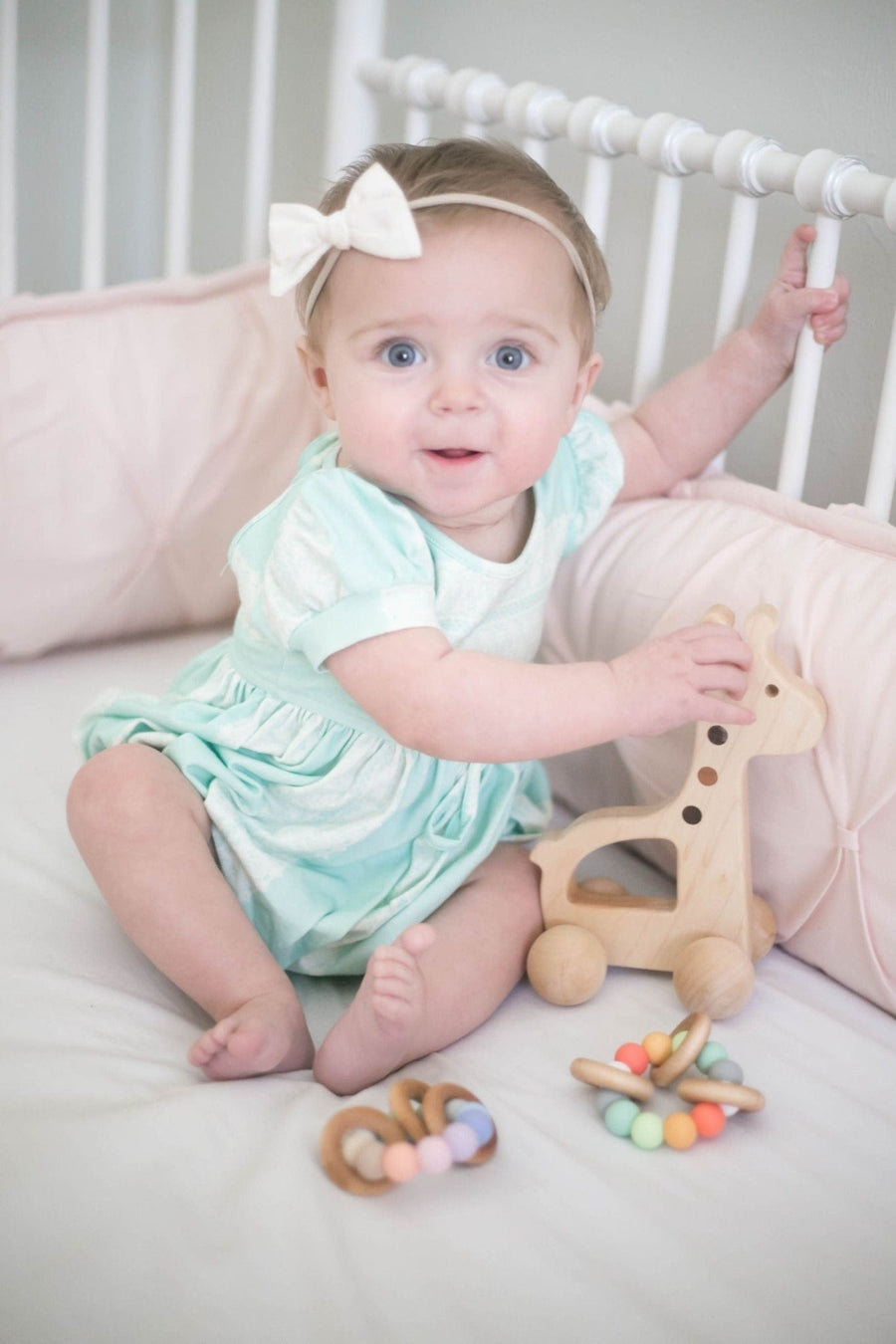 Wooden Giraffe Push Toy: Maple, Cherry & Walnut