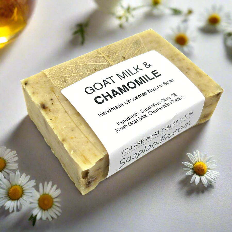 Goat Milk & Olive Oil Bar Soap with Chamomile, Unscented