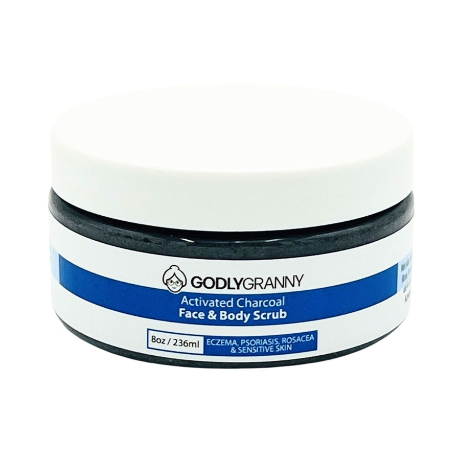 Activated Charcoal Face & Body Scrub – Sensitive Skin packaging