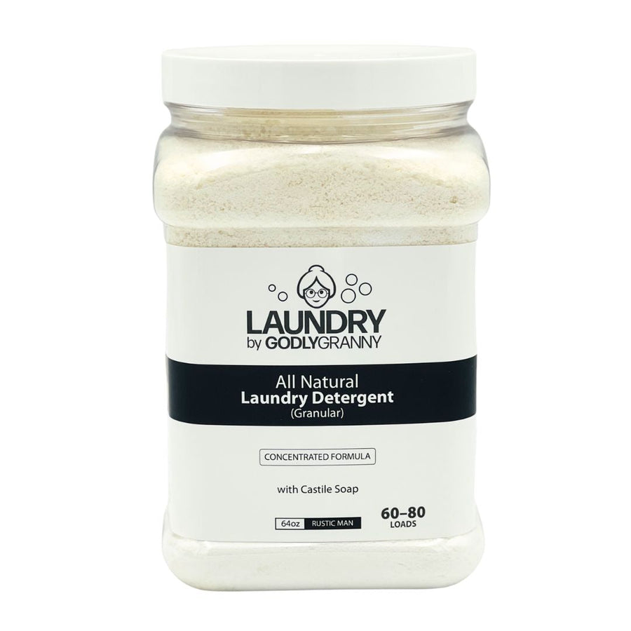 Granular Castile Laundry Detergent – Rustic Man packaging