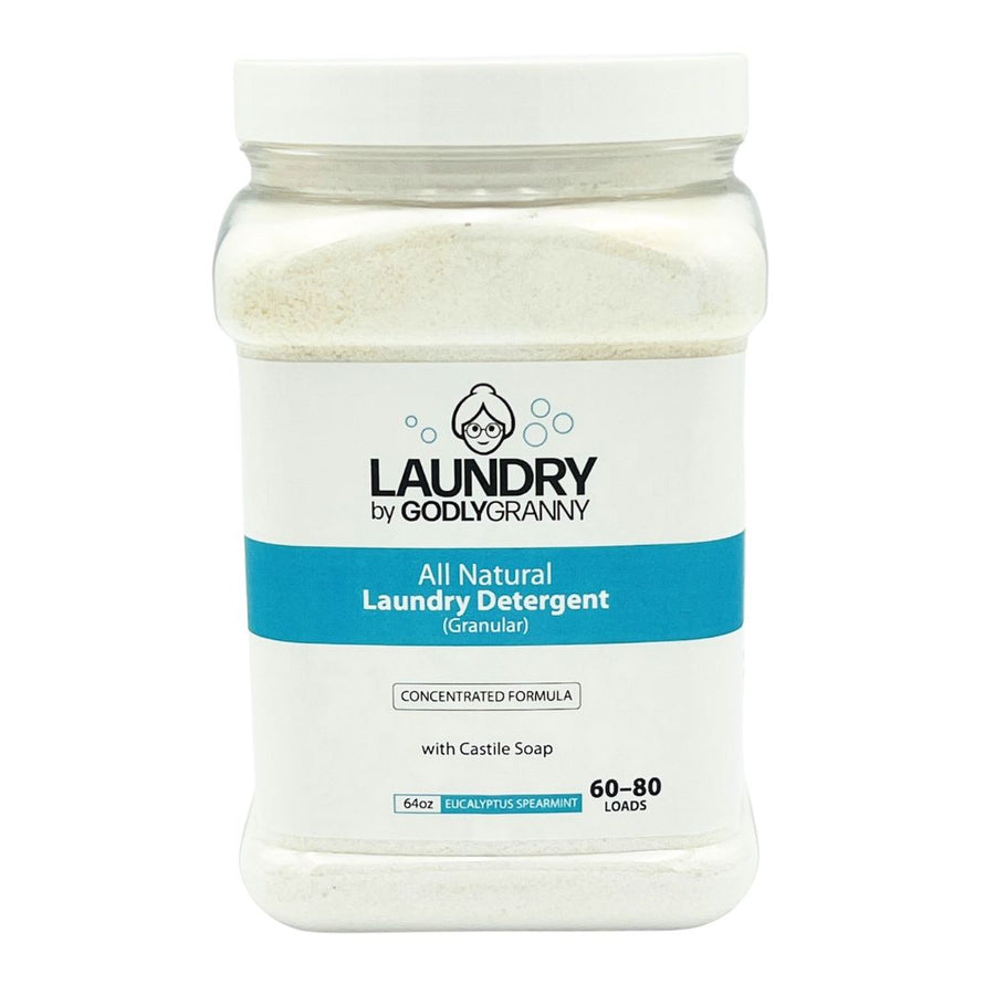Granular Castile Laundry Detergent – Eucalyptus Spearmint packaging