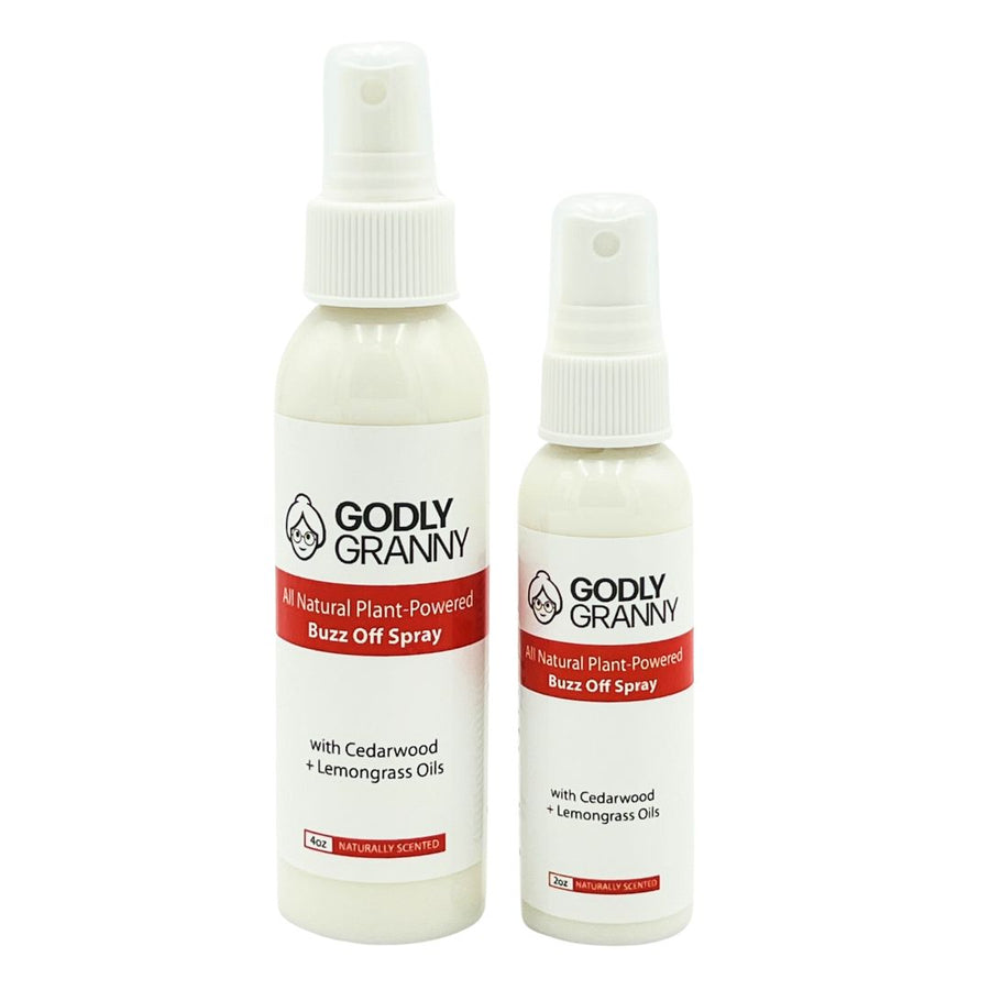 Assorted Buzz Off Botanical Spray with Cedarwood & Lemongrass packages shown together