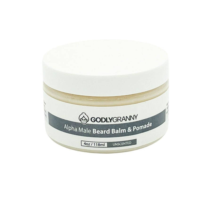 Alpha Male Beard Balm & Pomade – 4oz Jar / Unscented packaging