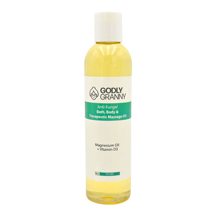 Tea Tree Bath, Body & Massage Oil with Magnesium, 8 oz packaging