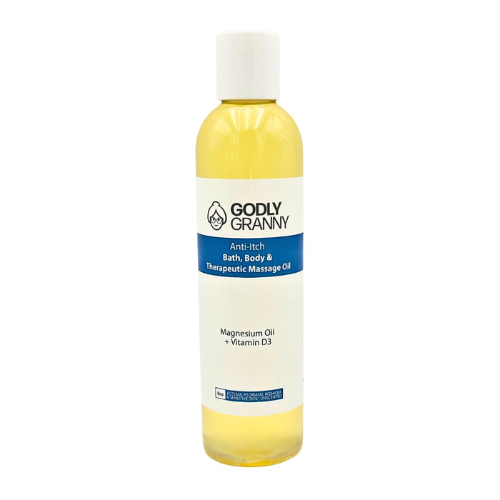 Moisturizing Bath, Body & Massage Oil with Magnesium, 8 oz packaging