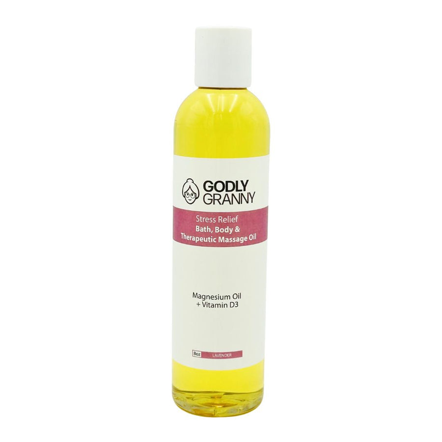 Lavender Bath, Body & Massage Oil, 8 oz packaging