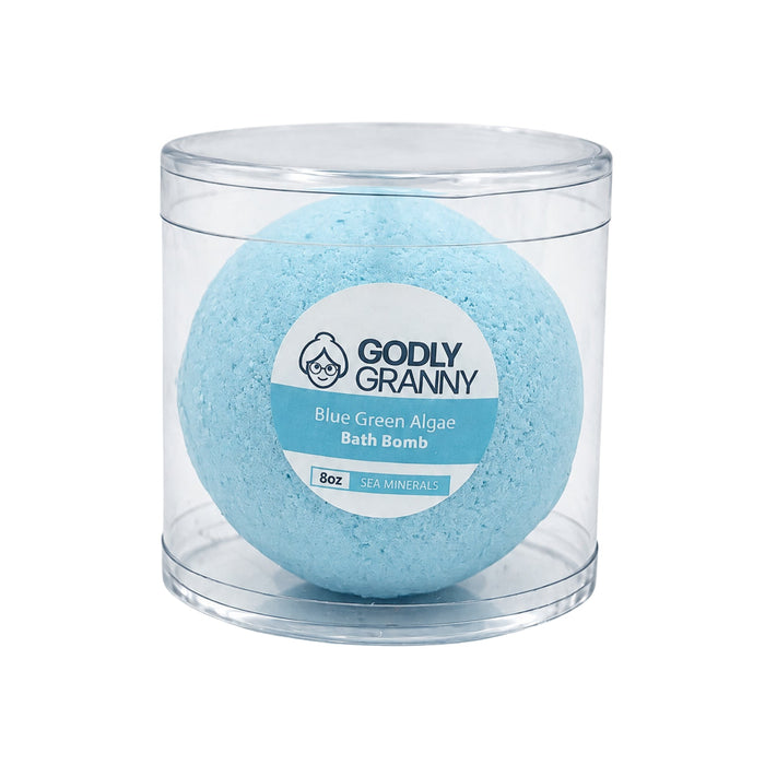 Blue Green Algae Bath Bomb, 8 oz packaging