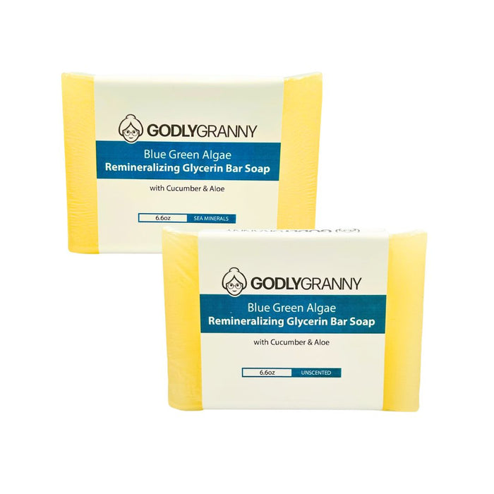 Assorted Blue Green Algae Glycerin Soap with Cucumber & Aloe packages shown together