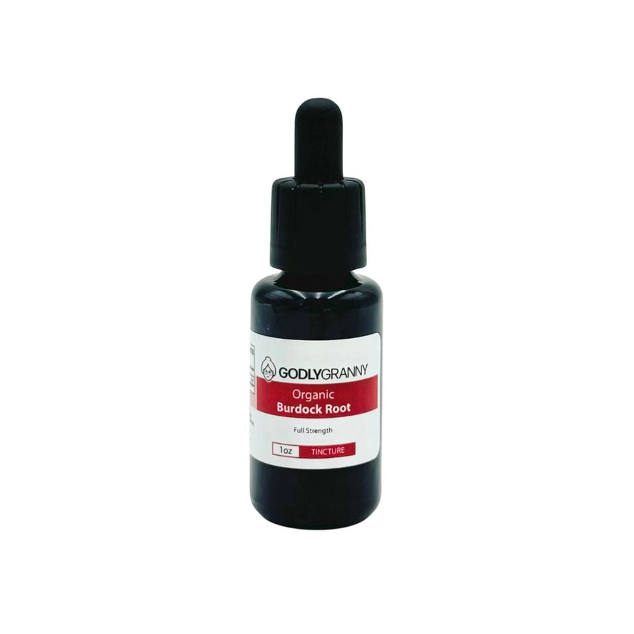 Organic Burdock Root Tincture, 1 oz packaging