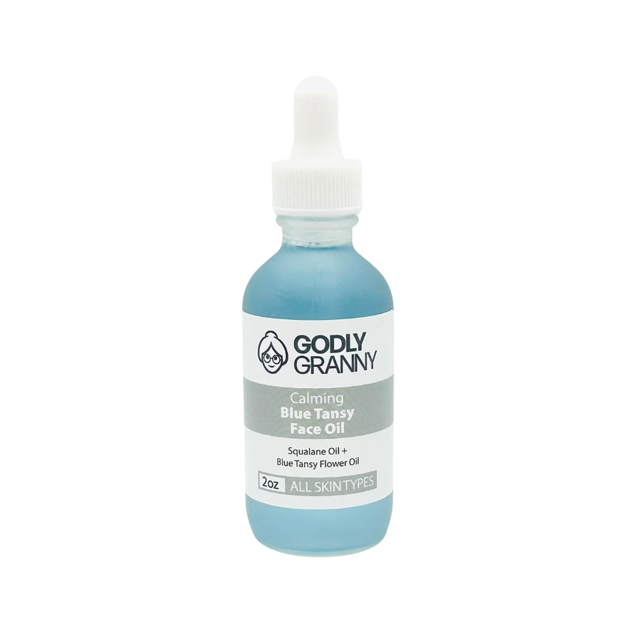 Calming Blue Tansy Facial Oil, 2 oz packaging