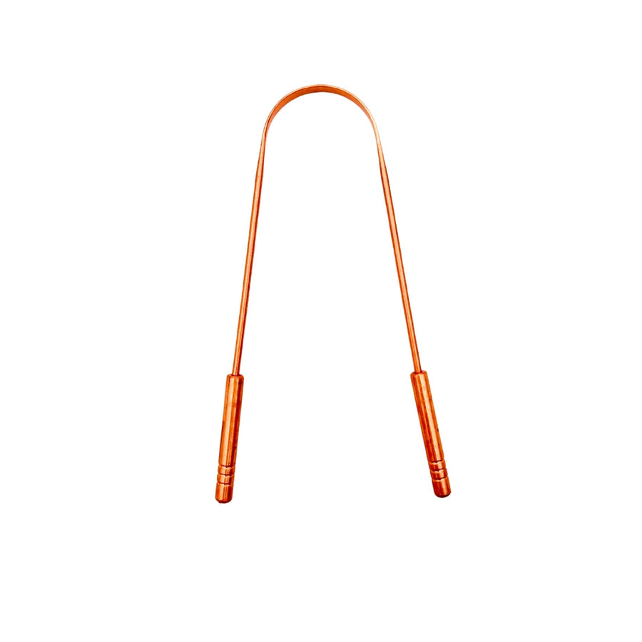 U-shaped copper tongue scraper with rounded ends