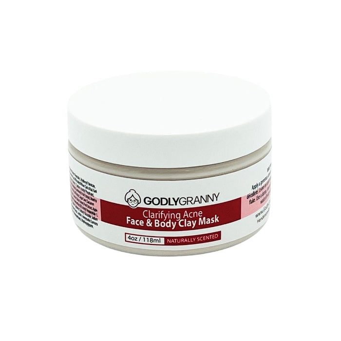 Clarifying Face & Body Clay Mask, 4 oz packaging
