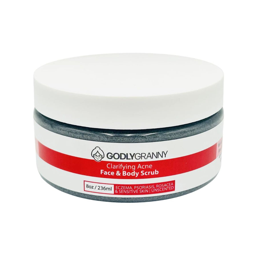 Clarifying Face & Body Scrub, 8 oz packaging