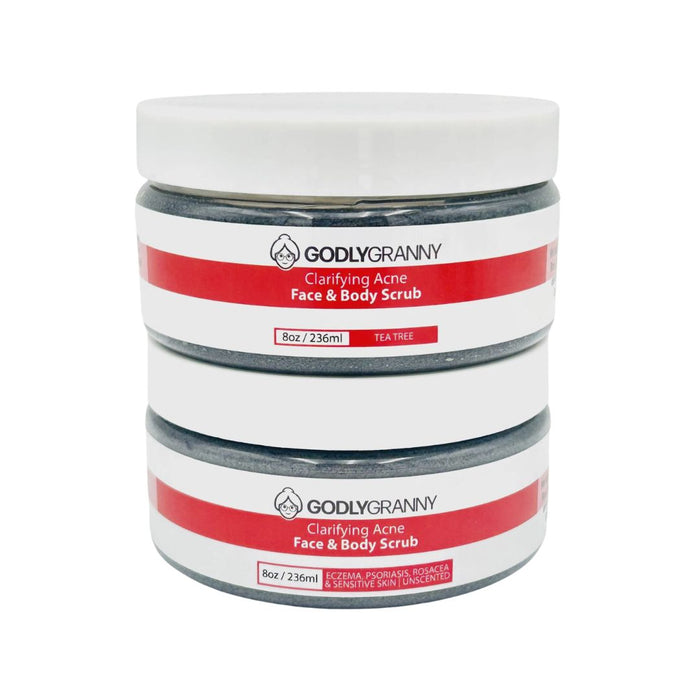 Assorted Clarifying Face & Body Scrub packages shown together