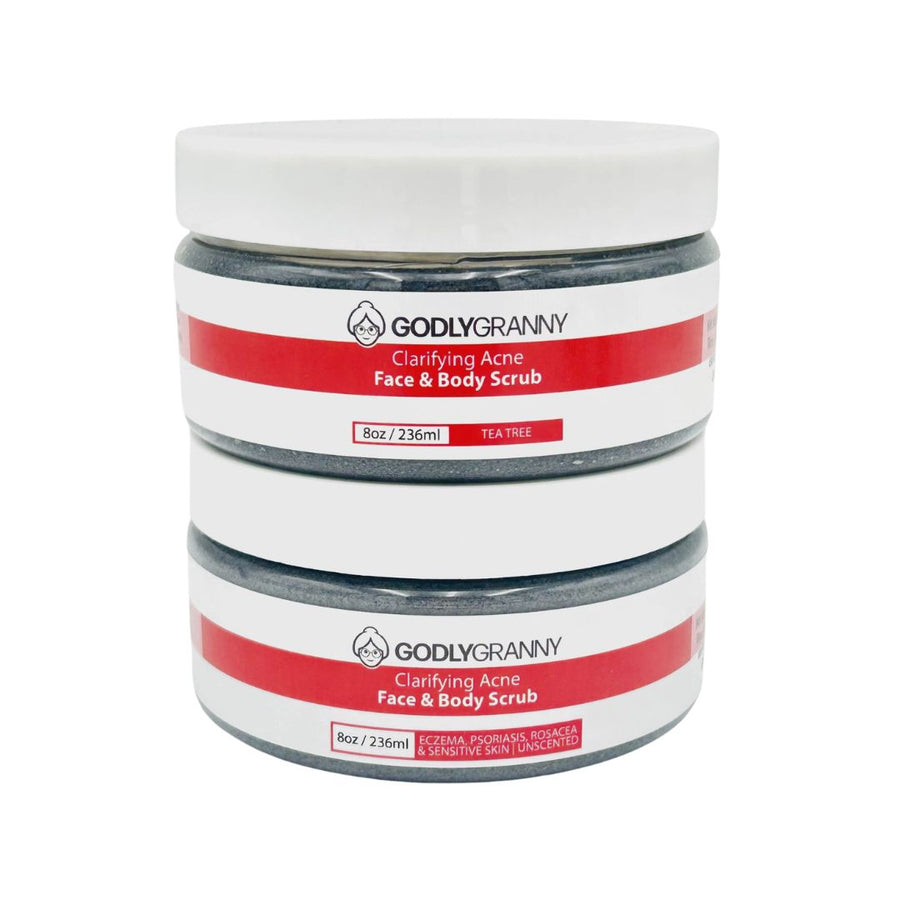 Assorted Clarifying Face & Body Scrub packages shown together