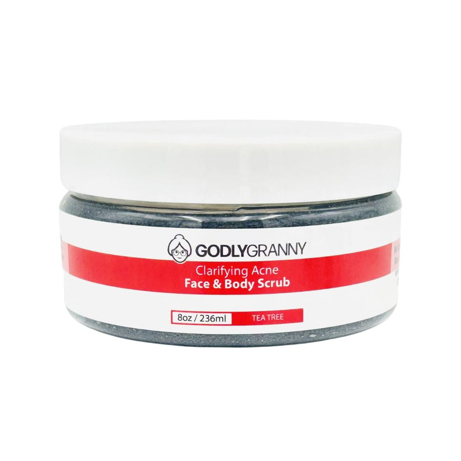 Clarifying Face & Body Scrub, 8 oz packaging