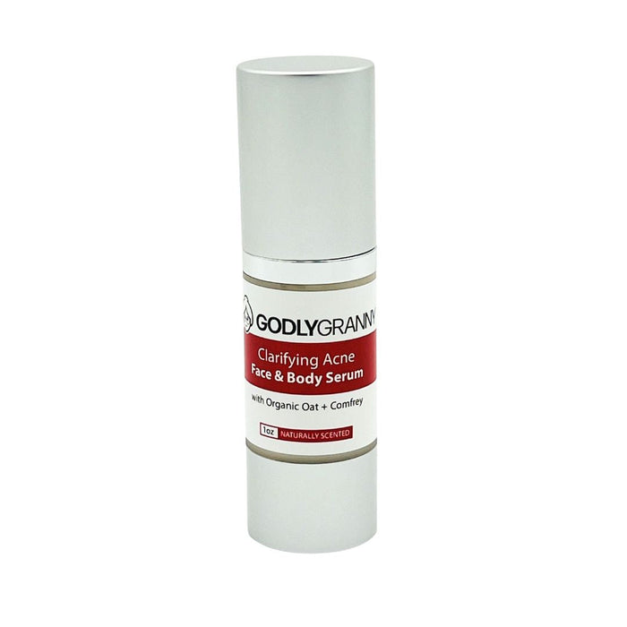 Clarifying Face & Body Serum with Oat & Comfrey, 1 oz packaging